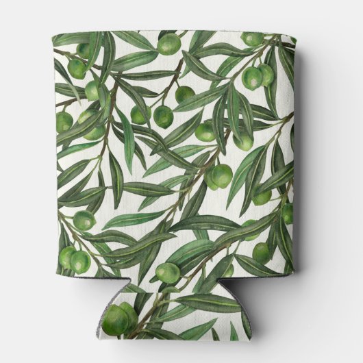 Olijfolie op witte basis blikjeskoeler (Achterkant)