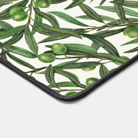 Olijfolie op witte basis bureaumat (Hoek)