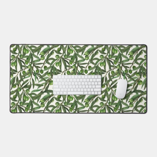 Olijfolie op witte basis bureaumat (Keyboard & Muis)