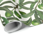 Olijfolie op witte basis cadeaupapier (Rol Hoek)