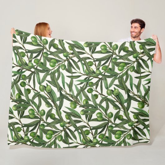 Olijfolie op witte basis fleece deken (In situ)