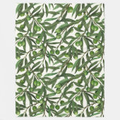 Olijfolie op witte basis fleece deken (Voorkant)