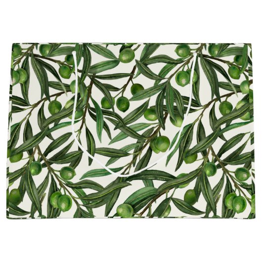 Olijfolie op witte basis groot cadeauzakje (Voorkant)