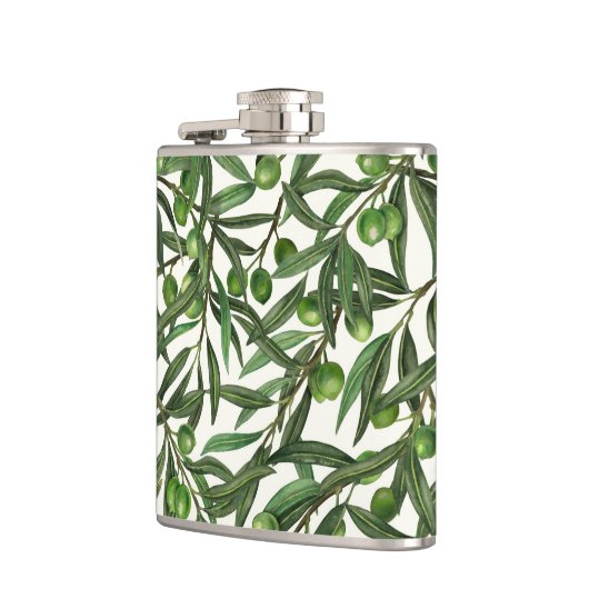 Olijfolie op witte basis heupfles (Links)