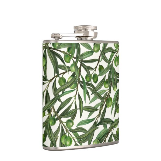 Olijfolie op witte basis heupfles (Rechts)