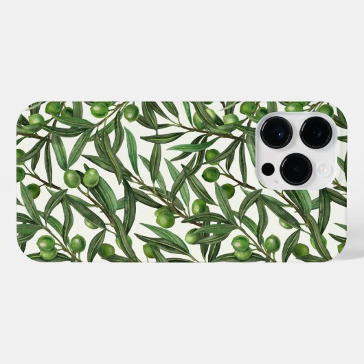Olijfolie op witte basis iPhone hoesje (Achterkant horizontaal)