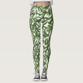 Olijfolie op witte basis leggings (Voorkant)
