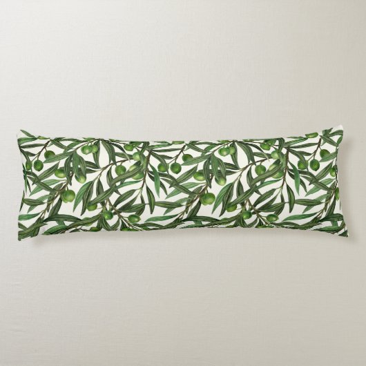 Olijfolie op witte basis lichaamskussen (Achterkant)