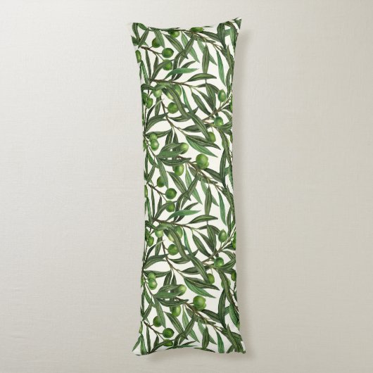 Olijfolie op witte basis lichaamskussen (Achterkant (Verticaal))