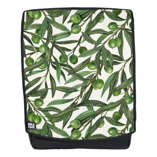 Olijfolie op witte basis rugtassen (Voorkant)