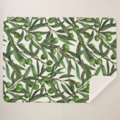 Olijfolie op witte basis sherpa deken (Voorkant (horizontaal))