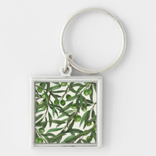 Olijfolie op witte basis sleutelhanger