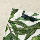 Olijfolie op witte basis strandlaken (In situ)