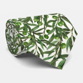 Olijfolie op witte basis stropdas (Opgerold)