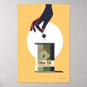 Olijfolie retro vintage poster keuken