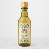 Olijfolie Rustieke bruiloft doordrenkt met liefde  Wijn Etiket (Voorkant)