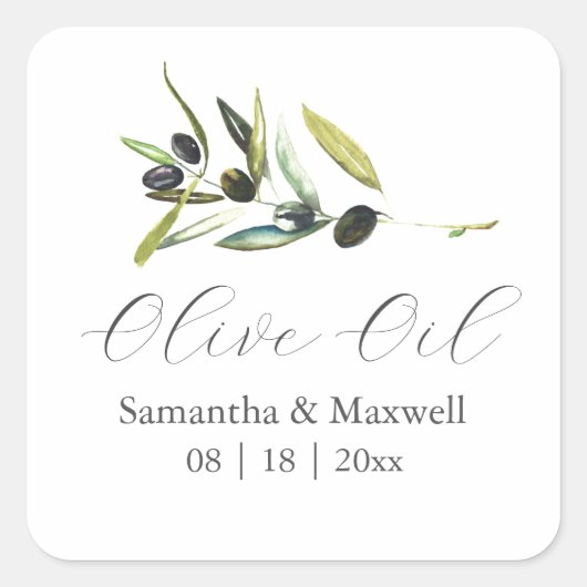 Olijfolie Trouwcadeaus Sticker (Voorkant)