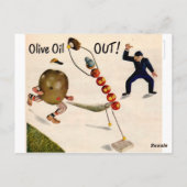 Olijfolie uit honinghonkbal briefkaart (Achterkant)