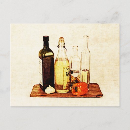 Olijfolie van evoo en veggies briefkaart (Voorkant)