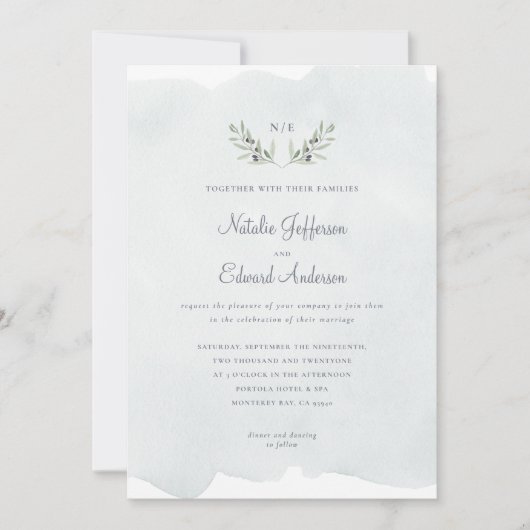 Olijfolie van gemengde waterverf + waterverf (Voorkant)