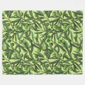 Olijfolie van honingdauw fleece deken (Voorkant (Horizontaal))