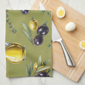 Olijfolie van Natasha Us Theedoek (Quarter Fold)
