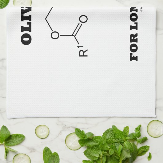Olijfolie voor langere levensduur (molecule) theedoek (Gevouwen)