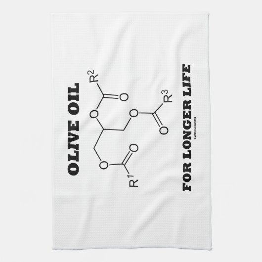 Olijfolie voor langere levensduur (molecule) theedoek (Verticaal)