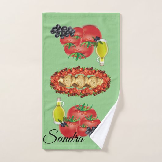 Olijfolie voor tomatenbrood bad handdoek (Handdoek)