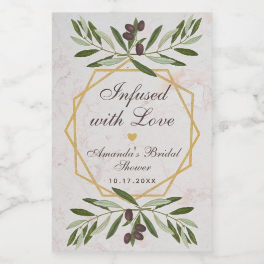 Olijfolie Vrijgezellenfeest Favors Infant with Lov Wijn Etiket (Enkel label)