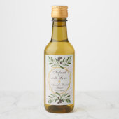 Olijfolie Vrijgezellenfeest Favors Infant with Lov Wijn Etiket (Voorkant)