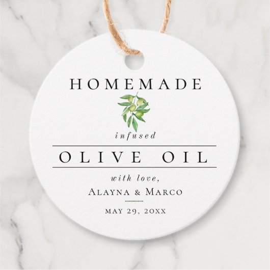 Olijfolie Weddenschap Bedankjes Labels (Voorkant)