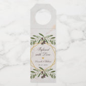 Olijfolie-weddenschap met liefdesolie flessenhanger (Voorkant)