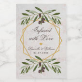 Olijfolie-weddenschap met liefdesolie wijn etiket (Enkel label)