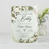 Olijfolie wit rozen goudbrunch en bruin kaart (Staand voorkant)