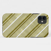  olijfolie, witte strepen patroon Case-Mate iPhone case (Achterkant (horizontaal))