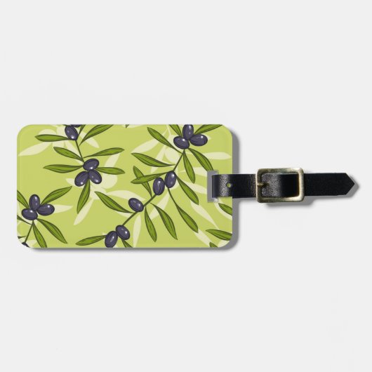 Olijfpatroon Bagagelabel (Voorkant horizontaal)