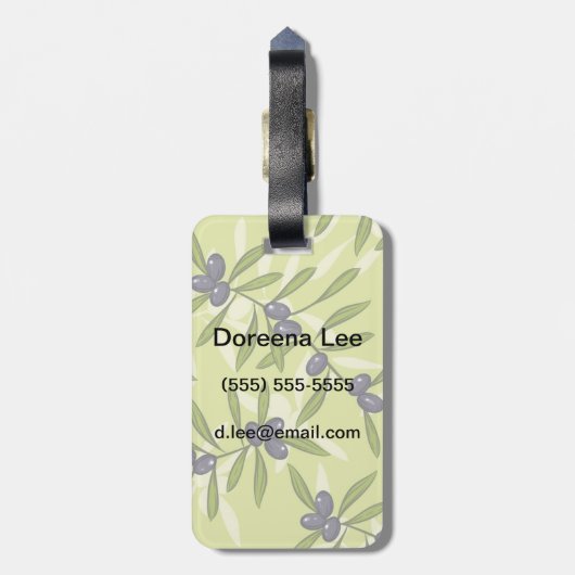 Olijfpatroon Bagagelabel (Achterkant verticaal)