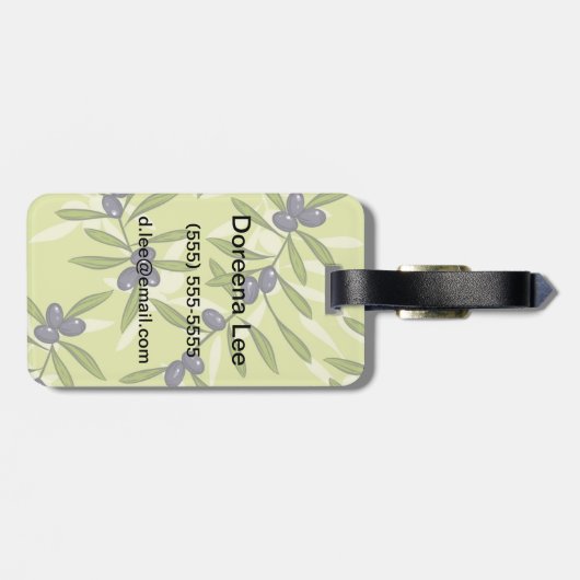 Olijfpatroon Bagagelabel (Achterkant horizontaal)