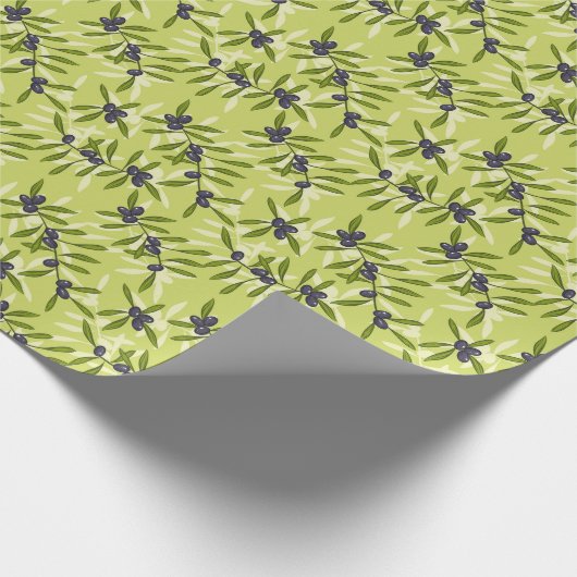 Olijfpatroon Cadeaupapier (Hoek)