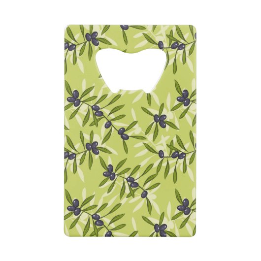 Olijfpatroon Creditkaart Flessenopener (Voorkant)