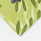 Olijfpatroon Fleece Deken (Hoek)