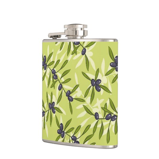 Olijfpatroon Heupfles (Links)