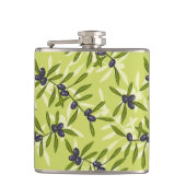 Olijfpatroon Heupfles (Voorkant)