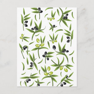 Olijfpatroon in vintage-stijl briefkaart