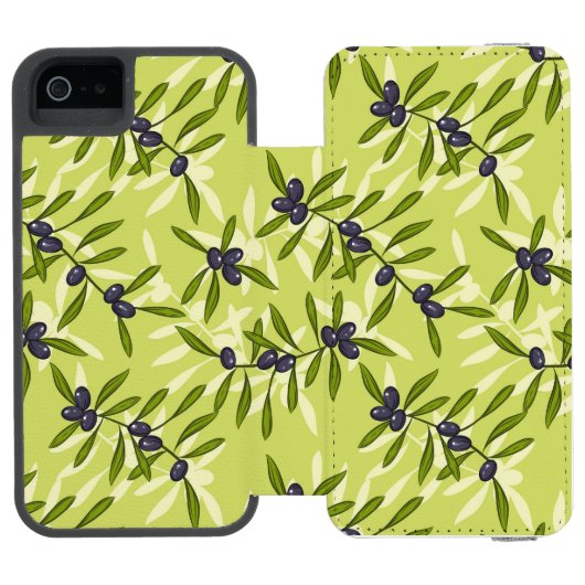 Olijfpatroon Incipio iPhone Portemonnee Hoesje (Agenda Open)