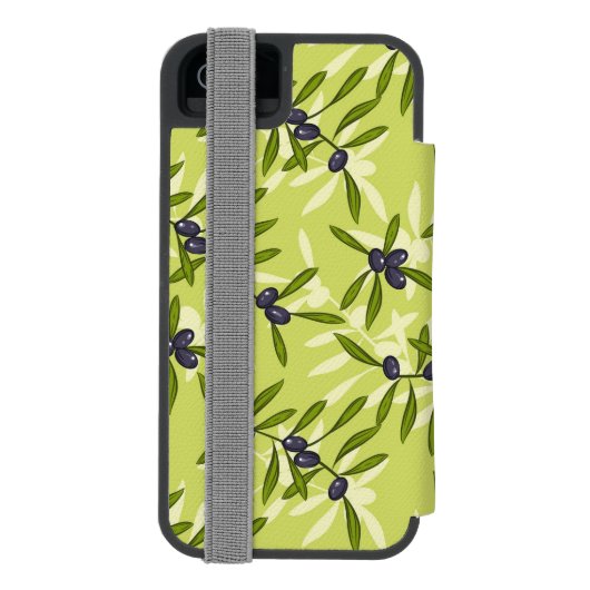 Olijfpatroon Incipio iPhone Portemonnee Hoesje (Agenda Achterkant)