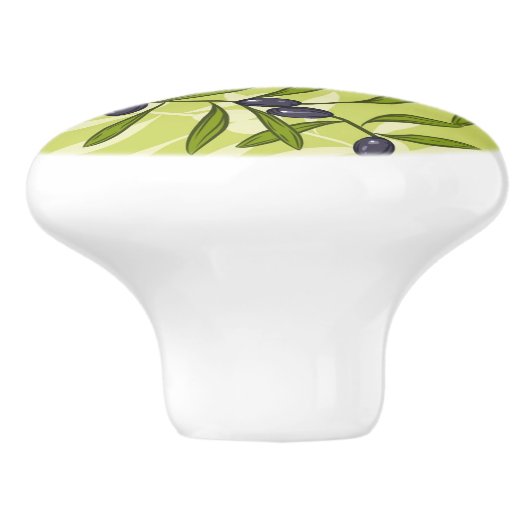 Olijfpatroon Keramische Knop (Zijkant)