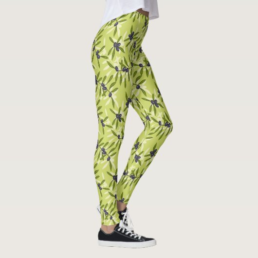 Olijfpatroon Leggings (Rechts)