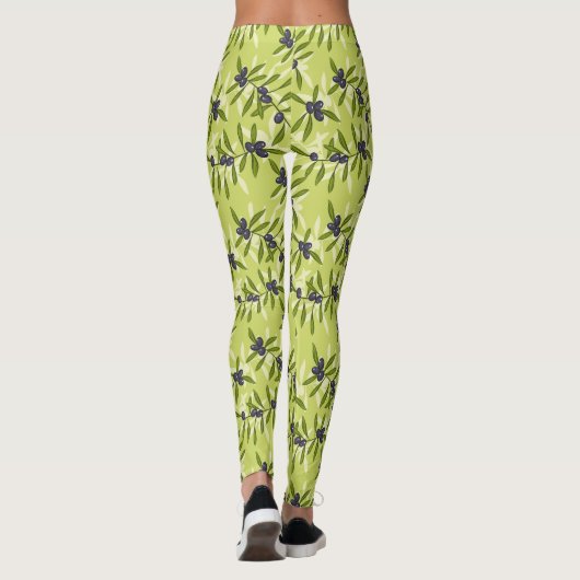 Olijfpatroon Leggings (Achterkant)
